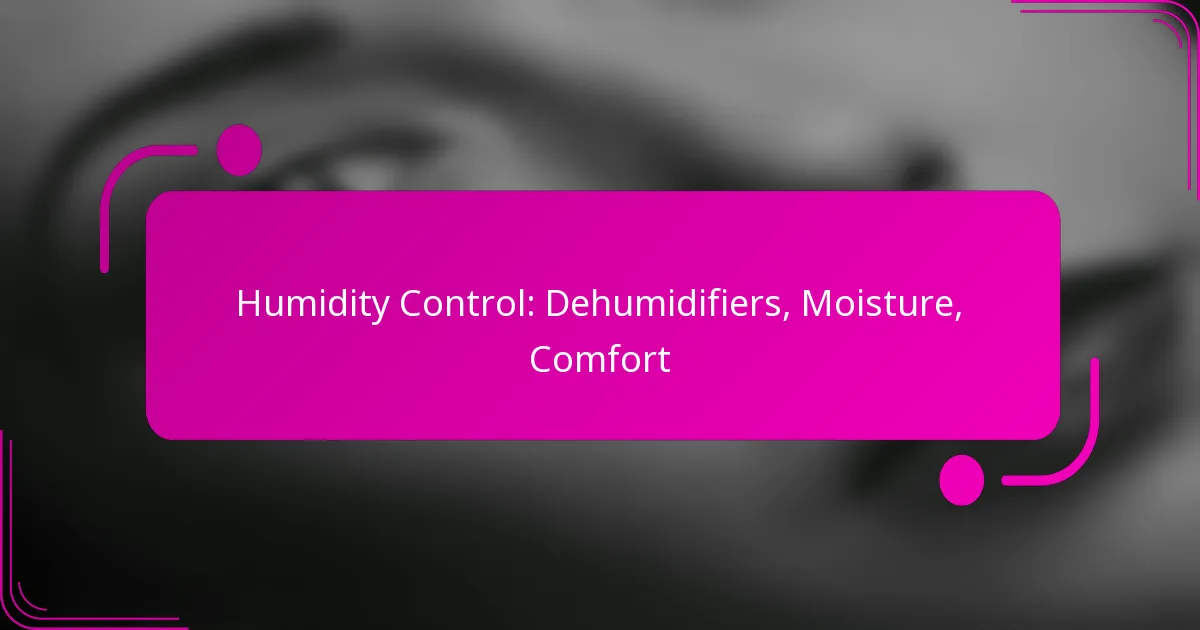 Humidity Control: Dehumidifiers, Moisture, Comfort