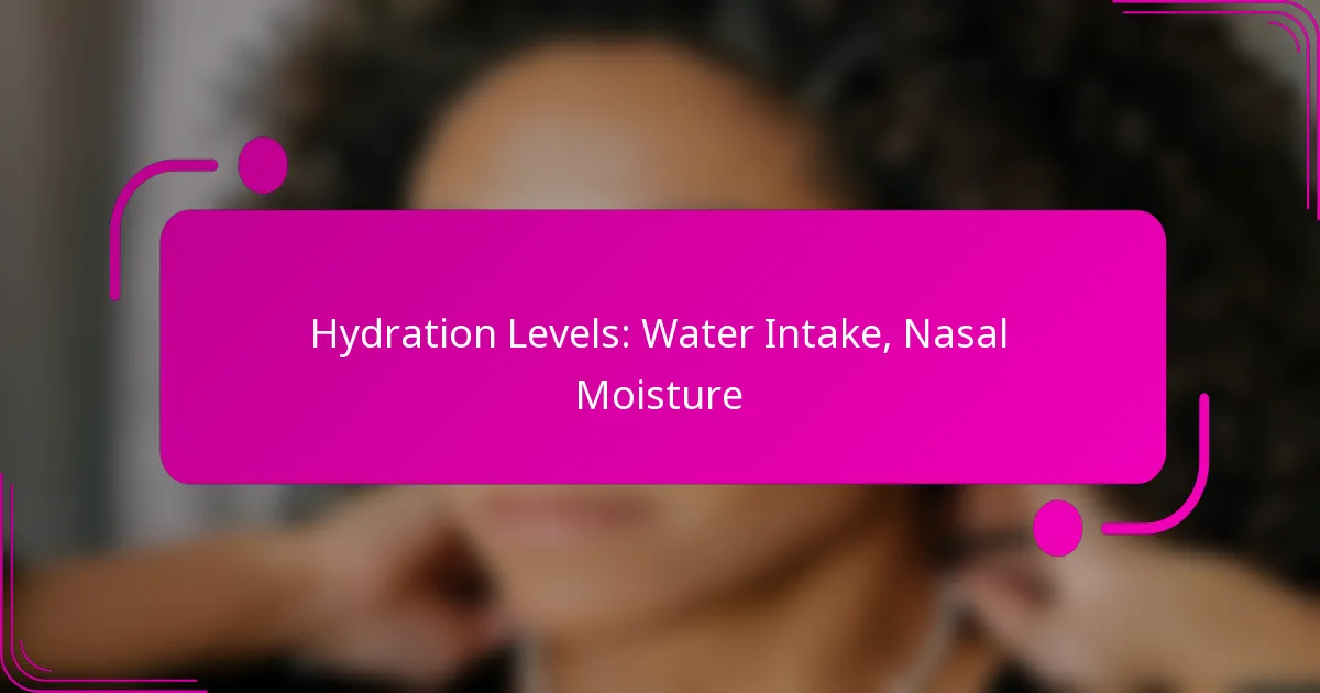 Hydration Levels: Water Intake, Nasal Moisture