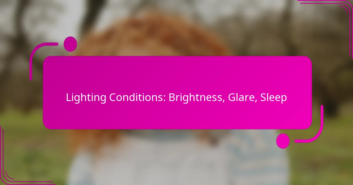 Lighting Conditions: Brightness, Glare, Sleep