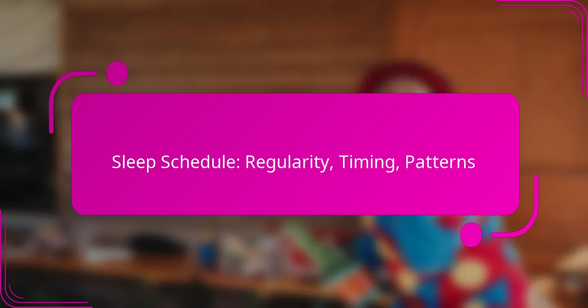 Sleep Schedule: Regularity, Timing, Patterns